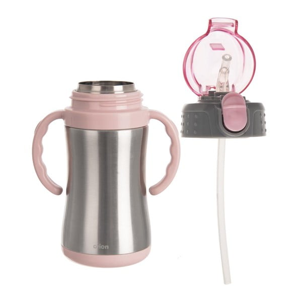 Jasnoróżowa butelka dla dzieci ze stali nierdzewnej 330 ml – Orion-image-2