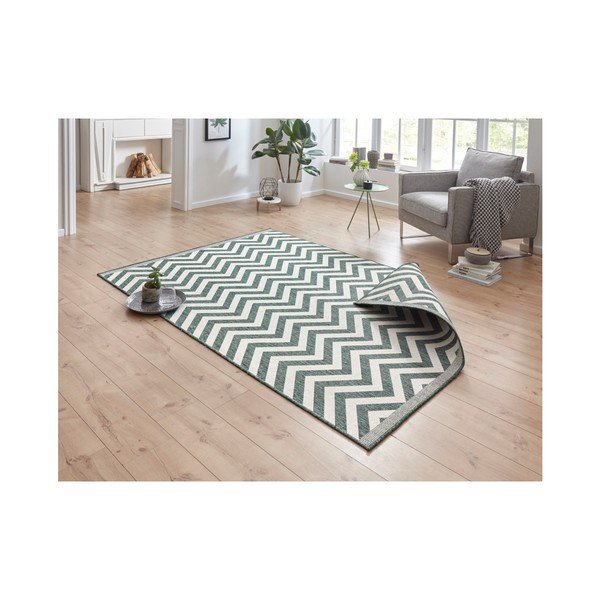 Zielono-kremowy wytrzymały chodnik dwustronny Bougari Twin Supreme Mismo, 170x120 cm-image-3