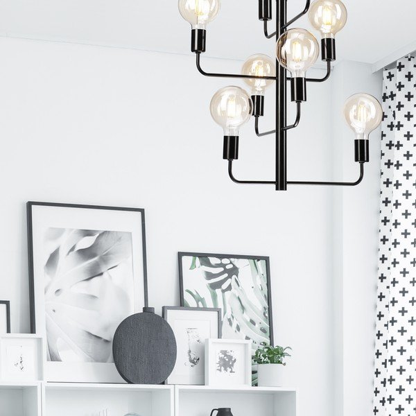 Czarna lampa wisząca − LAMKUR-image-1