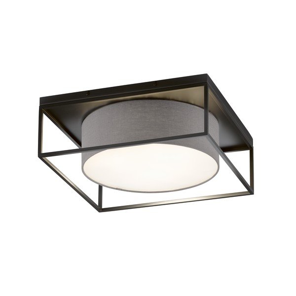 Czarno-szara lampa sufitowa z tekstylnym kloszem 60x60 cm Carre – Fischer & Honsel