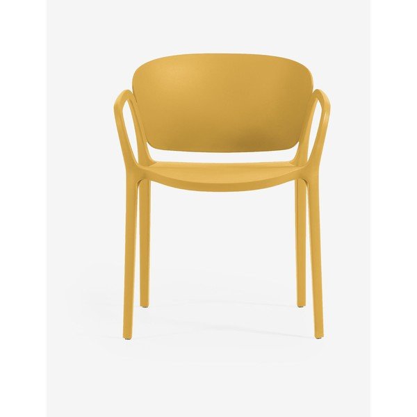 Żółte plastikowe krzesło ogrodowe Ania – Kave Home-image-2