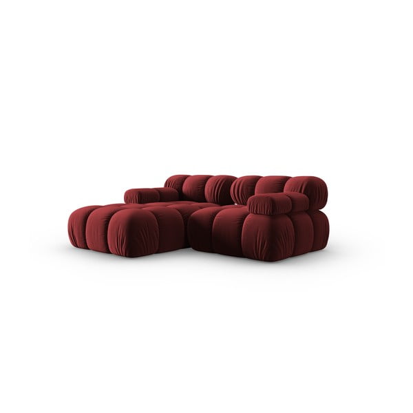 Czerwona aksamitna sofa 191 cm Bellis – Micadoni Home-image-3
