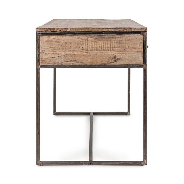 Biurko z blatem z drewna akacjowego 60x150 cm Elmer – Bizzotto-image-4