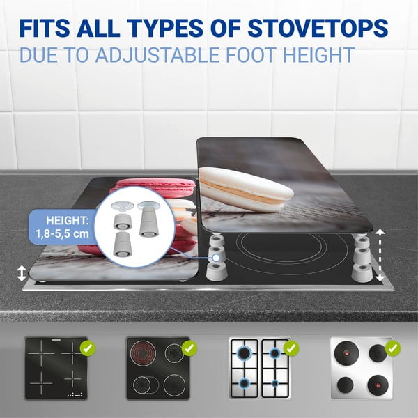 Zestaw 2 szklanych płyt ochronnych na kuchenkę Wenko Macarons, 52x30 cm-image-3