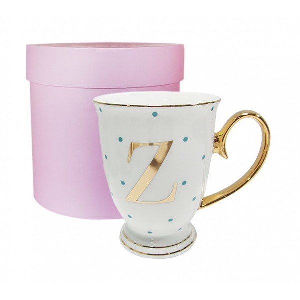Kubek z literką Z w niebieskie groszki