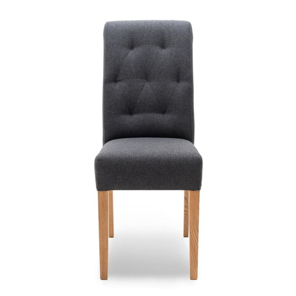 Antracytowe krzesło z nogami z drewna dębowego Mossø Mana