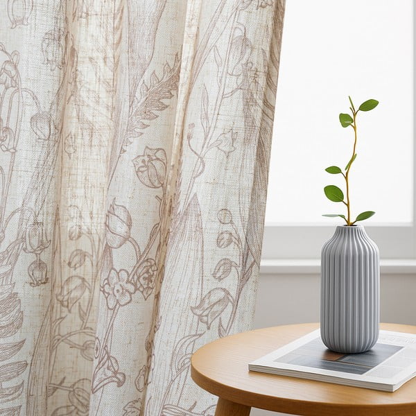 Beżowa/jasnobrązowa zasłona 135x250 cm Selvetia – Restilo-image-2