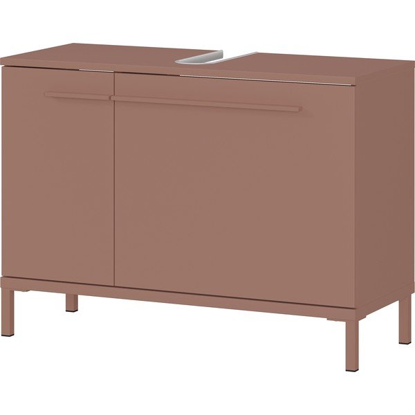 Brązowa szafka pod umywalkę z matowym wykończeniem 80x59 cm Laurino – Germania