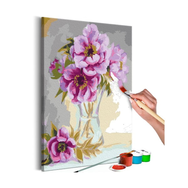 Zestaw płótna, farb i pędzli DIY Artgeist Vase Flowers, 40x60 cm
