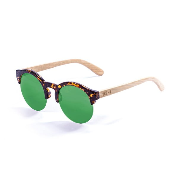 Bambusowe okulary przeciwsłoneczne z zielonymi szkłami Ocean Sunglasses Sotavento Quinn