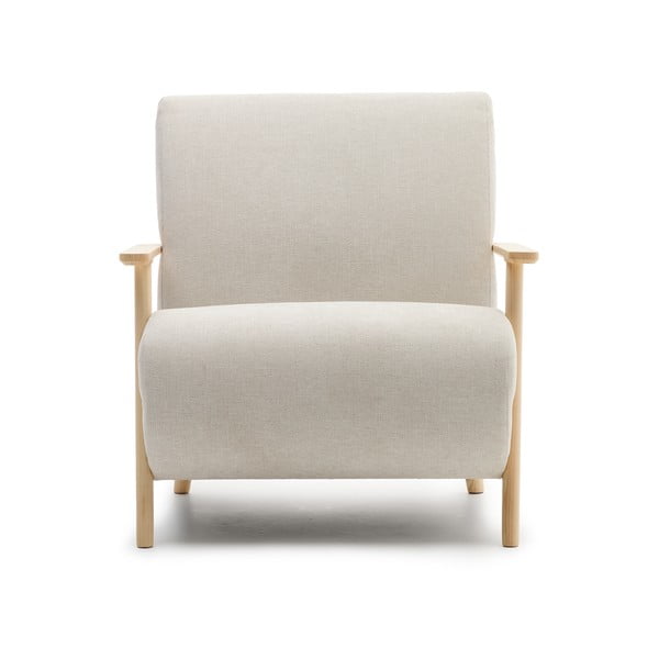 Beżowokremowy fotel z tkaniny szenilowej Meghan – Kave Home-image-3