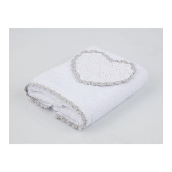 Ręcznik z czystej bawełny z motywem serca Madame Coco, 30x46