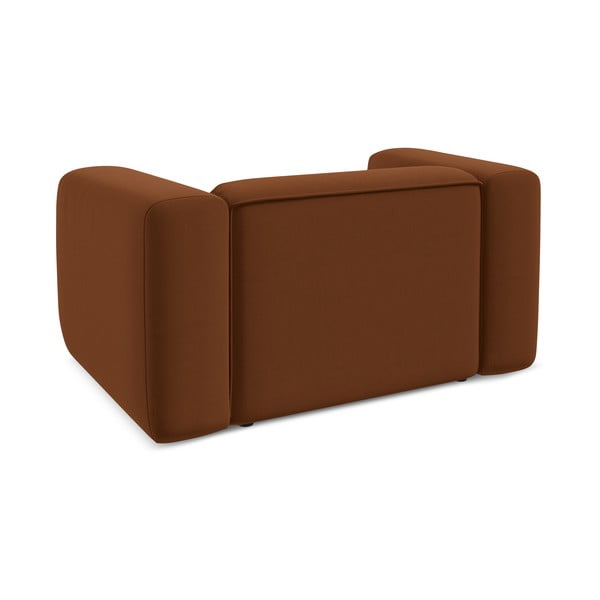 Pomarańczowy/brązowy aksamitny fotel Ekahi – Makamii-image-4