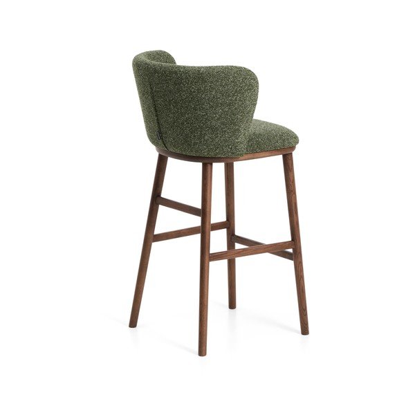 Ciemnozielony tapicerowany hoker (wysokość siedziska 75 cm) Ciselia – Kave Home-image-4
