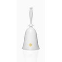Biały szklany świąteczny dzwoneczek Crystalex Nordic Vintage, wys. 17,9 cm