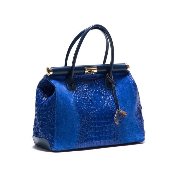 Skórzana torebka Anna Luchini 825 Bluette-image-2