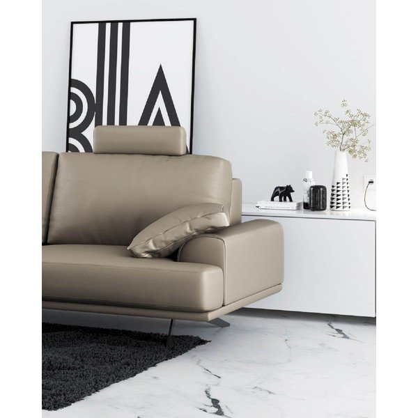 Jasnobrązowa skórzana sofa 220 cm Prado – MESONICA-image-3