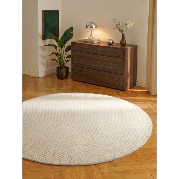 Kremowy wełniany okrągły dywan ø 160 cm Eloise – Hanse Home-image-2