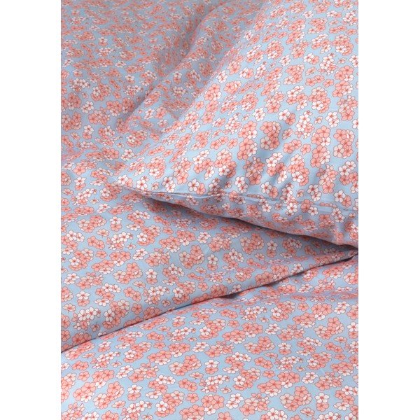 Jasnoniebiesko-różowa pościel dwuosobowa z satyny bawełnianej 200x220 cm Pleasantly – JUNA-image-2