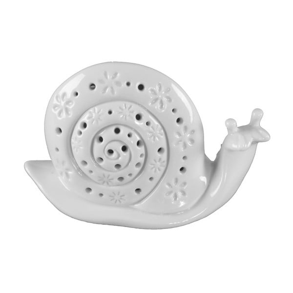 Biała porcelanowa figurka dekoracyjna Mauro Ferretti Lumaca Porcellana, wysokość 9 cm