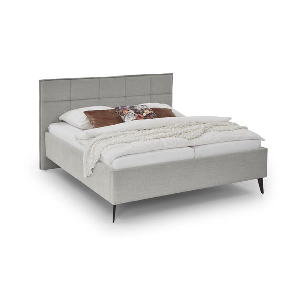 Jasnoszare tapicerowane łóżko dwuosobowe bez stelaża 180x200 cm Paulo – Meise Möbel-image-4
