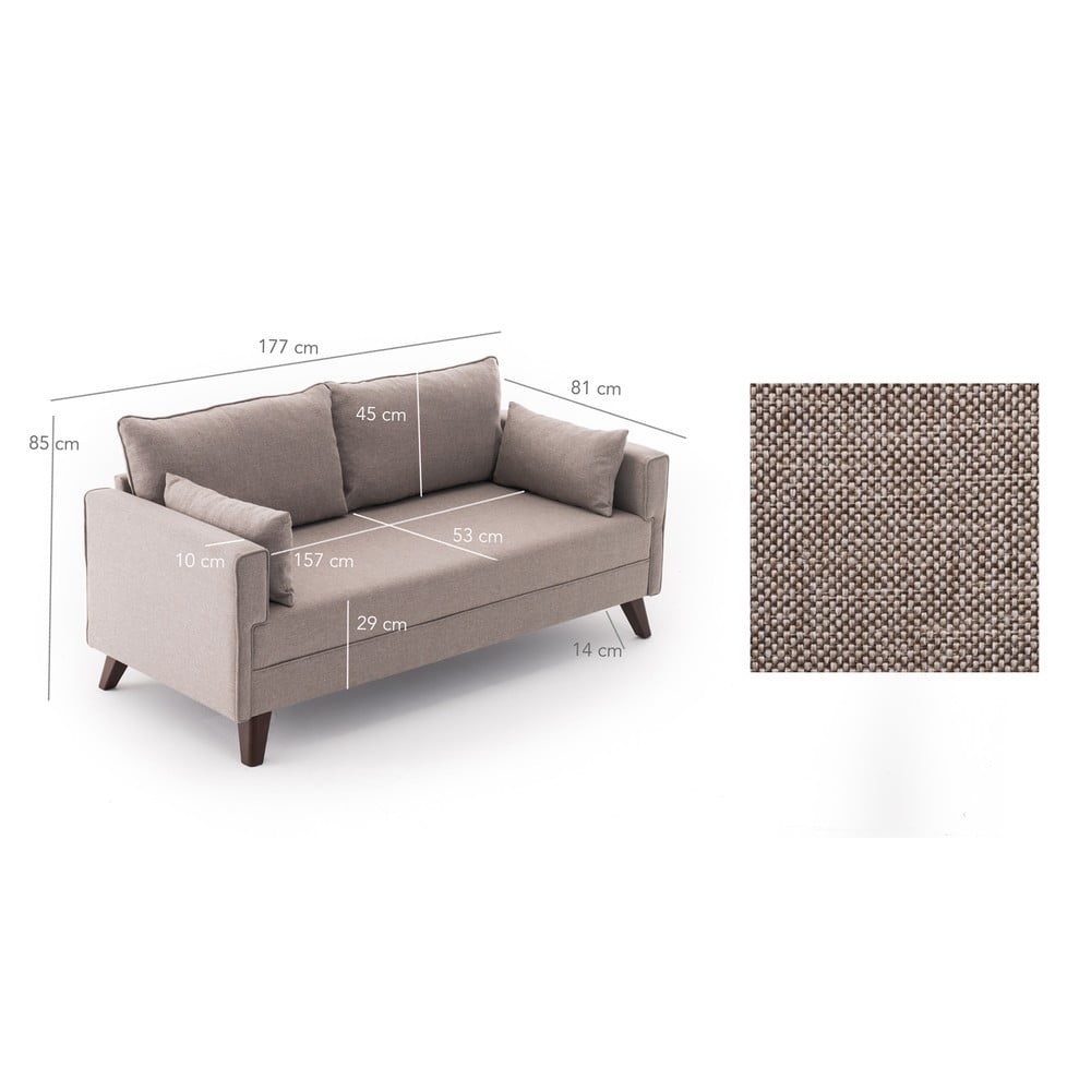 Beżowa sofa 177 cm Bella – Balcab Home (zdjęcie 8)