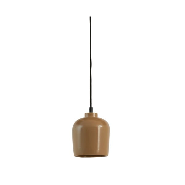 Brązowa lampa sufitowa z ceramicznym kloszem ø 18 cm Dena – Light & Living