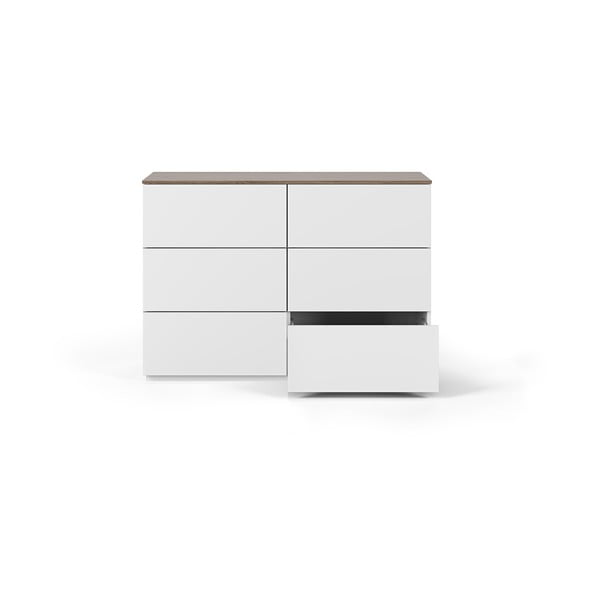 Biała komoda z blatem w orzechowym dekorze TemaHome Join, 120 x 84 cm-image-3