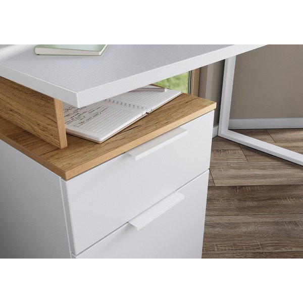 Biurko z białym blatem 61x140 cm Hasselt – Germania-image-2