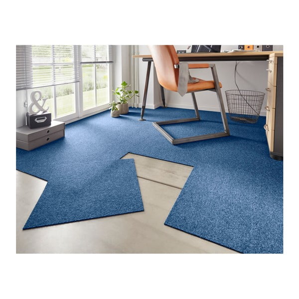Zestaw kwadratowych niebieskich kawałków dywanu Hans Home Easy, 50x50 cm