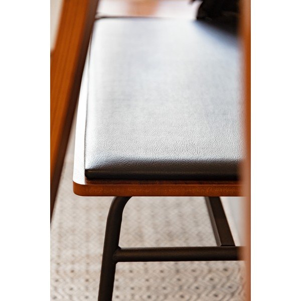 Czarno-brązowa ławka z imitacji skóry Carabel – Kave Home-image-4