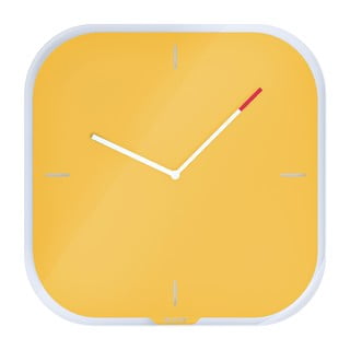 Żółty zegar ścienny z powierzchnią do pisania Leitz Cosy