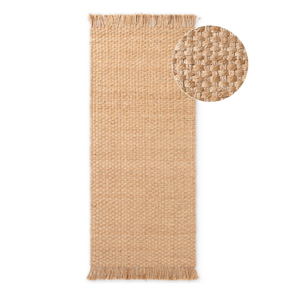 Dwustronny chodnik z juty tkany ręcznie w naturalnym kolorze 80x200 cm Fjord – Hanse Home