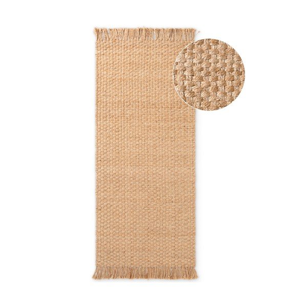 Chodnik z juty tkany ręcznie w naturalnym kolorze 80x200 cm Fjord – Hanse Home