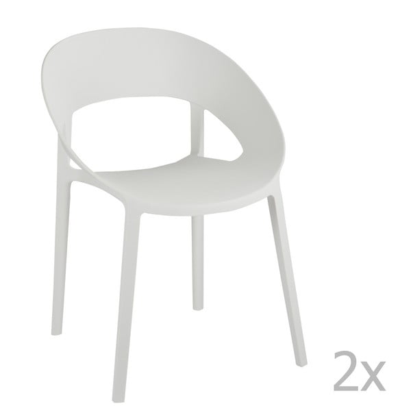 Zestaw 2 białych krzeseł J-Line Lola