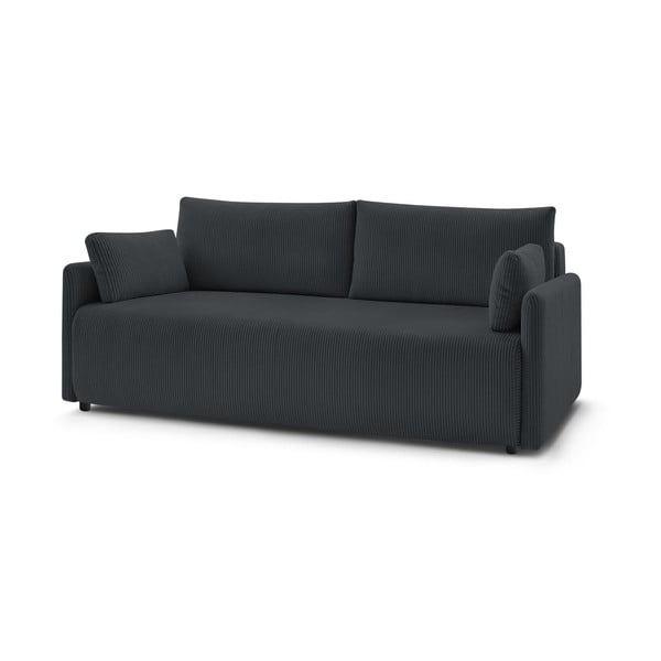 Ciemnoszara sztruksowa rozkładana sofa 211 cm Marcel – Bobochic Paris-image-3