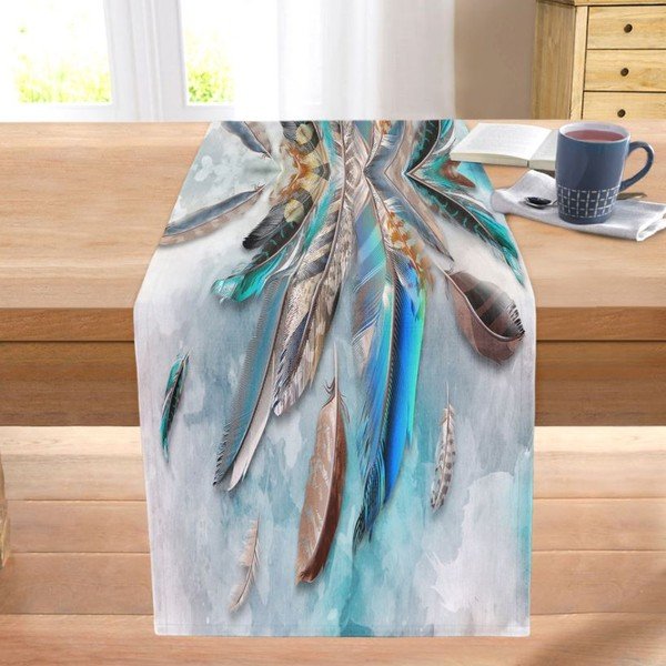 Bieżnik 40x130 cm Blue Feather – Mila Home-image-2