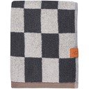 Antracytowo-beżowy ręcznik z bawełny organicznej frotte 50x90 cm Retro – Mette Ditmer Denmark