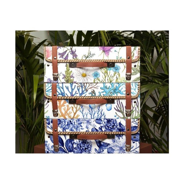 Walizka Surdic Valise Blue Flowers z motywem kwiatów, 31x40 cm-image-1