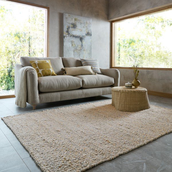Żółty/jasnoszary dywan tkany ręcznie 120x170 cm Finley – Flair Rugs-image-1