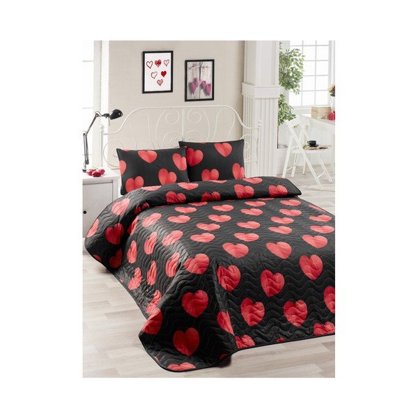 Zestaw bawełnianej narzuty na łóżko i poszewki Masso Lumida, 160x220 cm