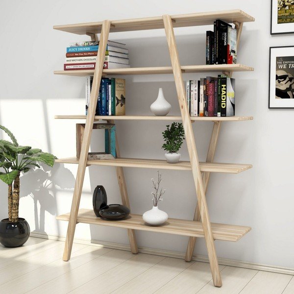 Regał z drewna sosnowego 120x148 cm Perla – Kalune Design-image-1