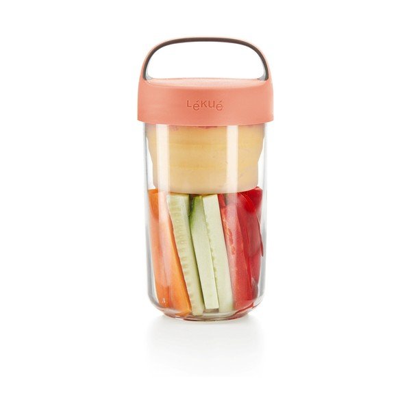 Pojemnik na zupę z pomarańczową pokrywką Lékué To Go, 600 ml