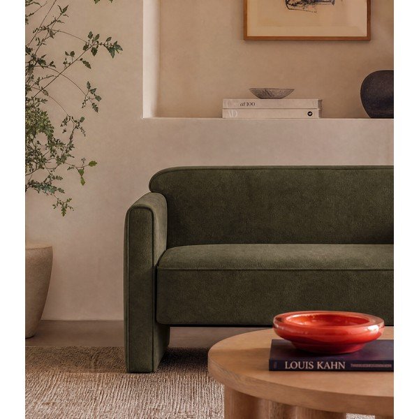 Zielona aksamitna sofa 140 cm Abby – Micadoni -image-3