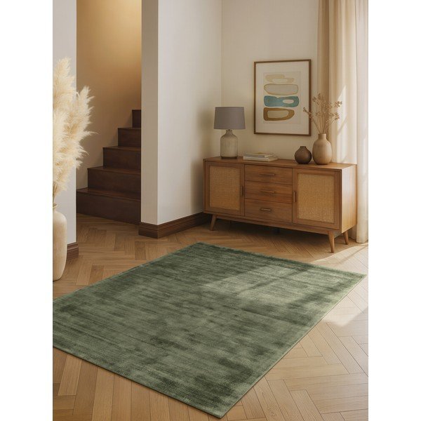 Zielony dywan z wiskozy tkany ręcznie 80x150 cm Noemi – Vikosa-image-1