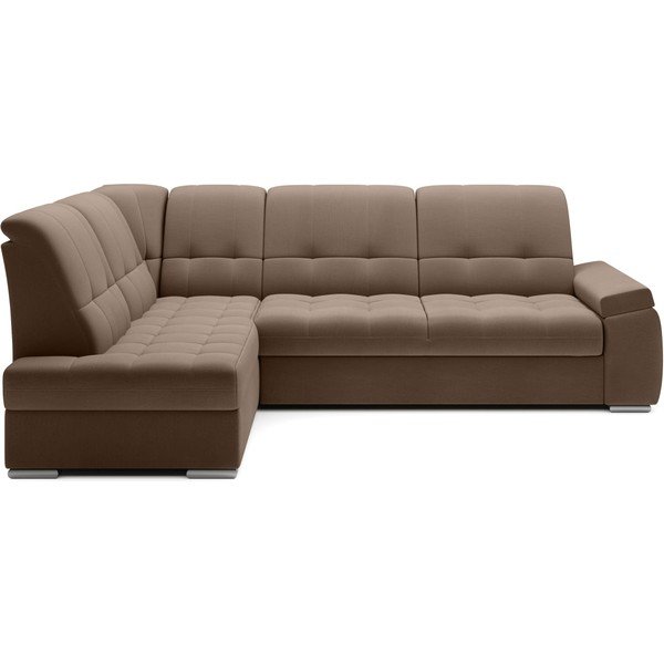 Brązowy aksamitny rozkładany/ze schowkiem narożnik (lewostronny/w kształcie litery L) Sado – ELTAP-image-2