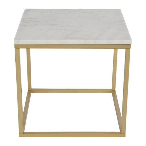Marmurowy stolik z konstrukcją w kolorze mosiądzu RGE Accent, szerokość 55 cm
