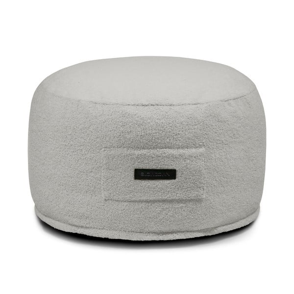 Jasnoszary puf z materiału bouclé Om 60 – SLOWDOWN