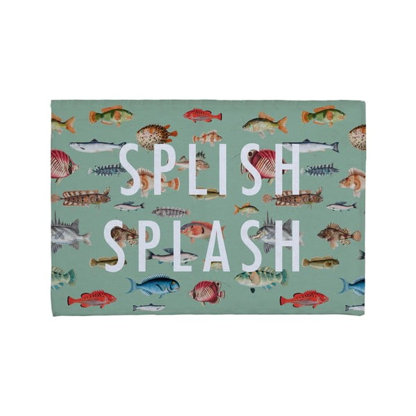 Zielony dywanik łazienkowy z domieszką bawełny Really Nice Things Splish Splash, 40 x 60 cm