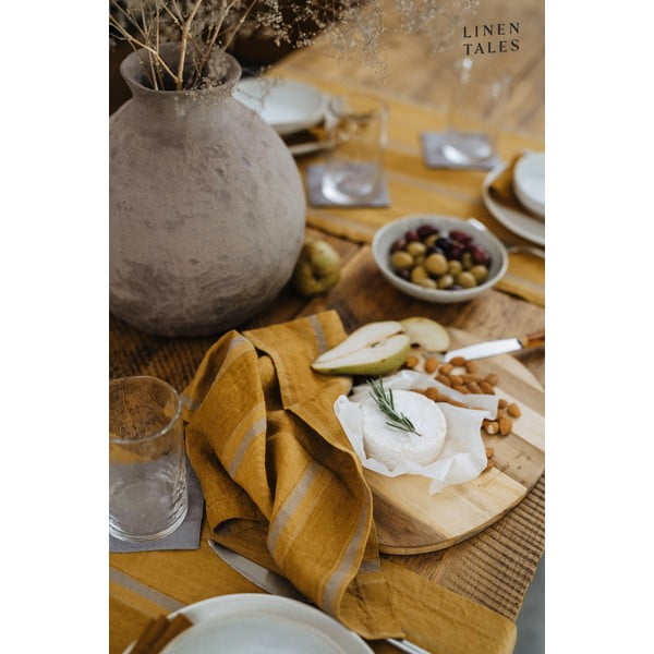 Serwetki lniane zestaw 2 szt. Amber Bronze Stripes – Linen Tales-image-2